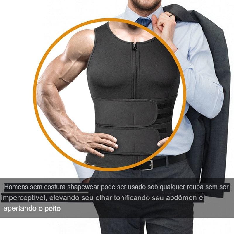 Cinta Modeladora Abdominal Masculina com Colete para Ginecomastia - prime simples